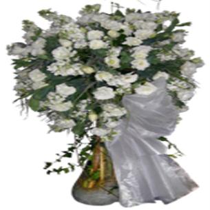 Cam Fil Ayagında Beyaz Çiçek