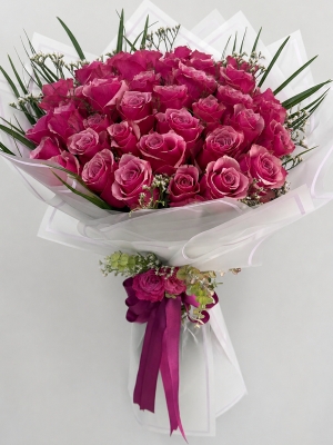 30 İthal Pembe Gül Buketi