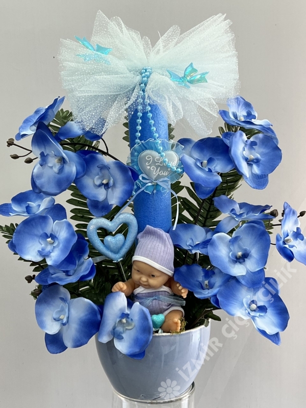 Yapay Mavi Erkek Bebek Çiçeği